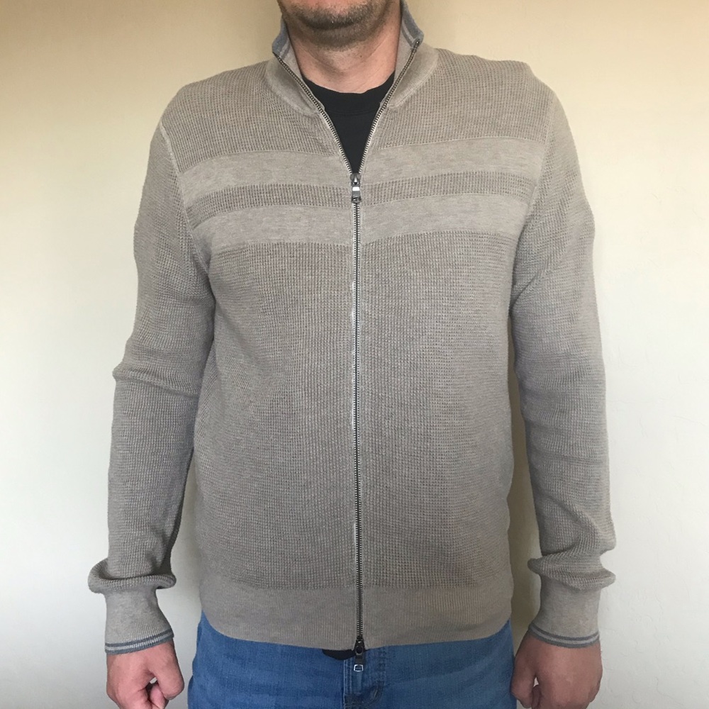 Banana Republic Tan Knit Zip Cardigan